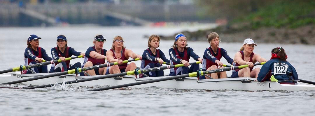 Apr Newsletter Mon RC womens masters boat with Kate Hooton third from right pic Ben Rodford
